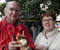 Randall and Martha with bubble waffle